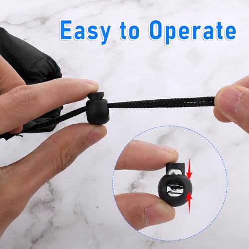 image for Ptwola 60 Pieces Cord Locks for Drawstring Plastic Elastic Shoelace Lo