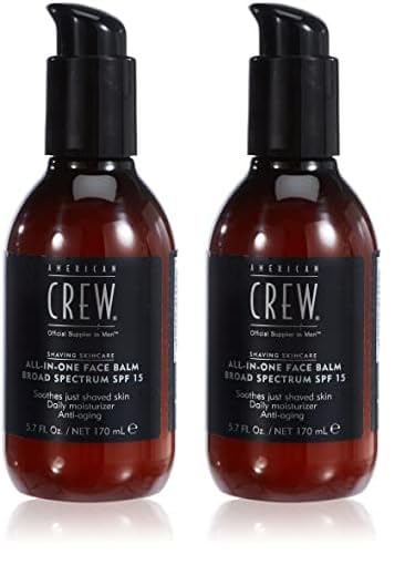 American Crew All In One Face Balm, Bálsamo Facial Todo en 1 con Factor de Protección Solar SPF 15, Calma la Piel Recién Afeitada, Previene la Irritación, Combate Signos de Antienvejecimiento, 170ml