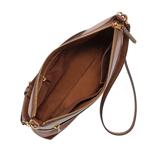 image for Fossil Women's Fiona Leather Large Crossbody Purse Handbag, Brown (Mod