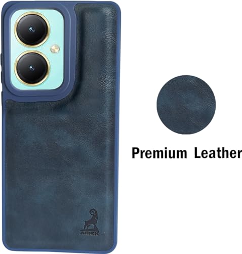 Image of AIBEX Shield Back Cover Case Compatible with Vivo Y27 4G Back Cover | Flexible Vegan Leather | Full Camera Protection | Raised Edges | Super Soft-Touch | Bumper Case