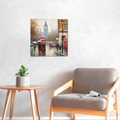 Tableau thème Londres décoration murale salon impression toile moderne 30 cm