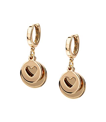 Preisvergleich Produktbild SIX Goldglänzende Creolen mit Plättchen-Anhängern und Herz-Motiv (549-444)