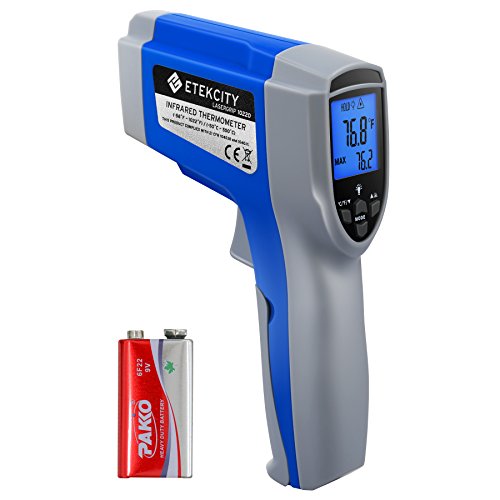 Etekcity Infrared Thermometer 1022D (Not for Human) Dual Laser Temperature Gun Non-contact-58℉~1022℉ (-50℃ ~ 550℃) with Adjustable Emissivity & Max Measure, Standard Size, Blue & Gray by Etekcity - Used condition - US$22.47