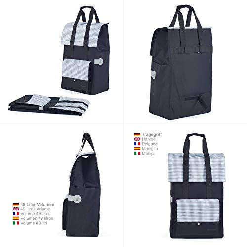 Andersen Sondermodell Einkaufstrolley Royal mit 3-Speichenrad 25 cm und Einkaufstasche Milla blau – Bild 3