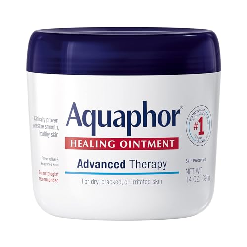 Aquaphor Healing Ointment - Moisturizing Skin Protectant for Dry Cracked Hands, Heels and Elbows - 14 oz. Jar