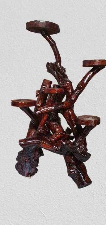 Wooden Tree Display Rack Stand Craft Art Statue Base Holder Planter ...