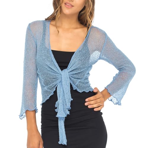 Image of Back From Bali Womens Sheer Shrug Cardigan Lightweight Knit