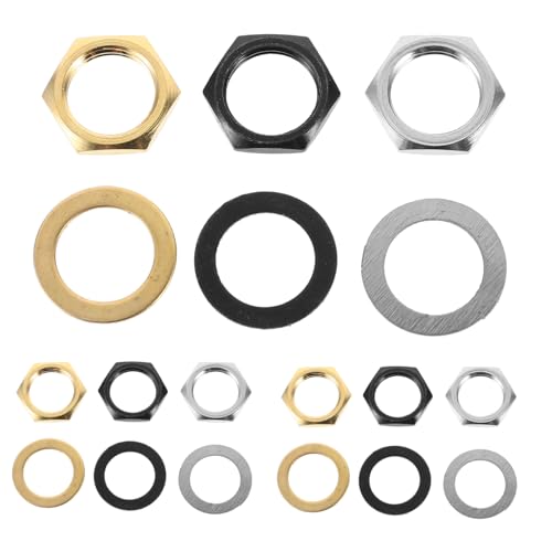 FUNOMOCYA Guitar Jack Nut Spacer Kit 12 Sets of Nut and Washer for Easy Installation Fits 3/8 Inch Guitar Jacks