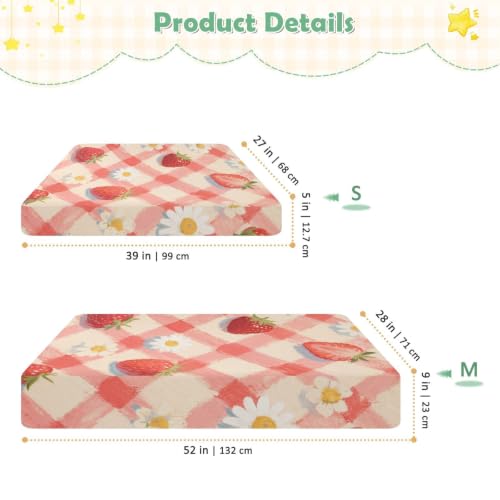 Drap-housse imperméable lit bébé pour chambre décoration fraises rouge