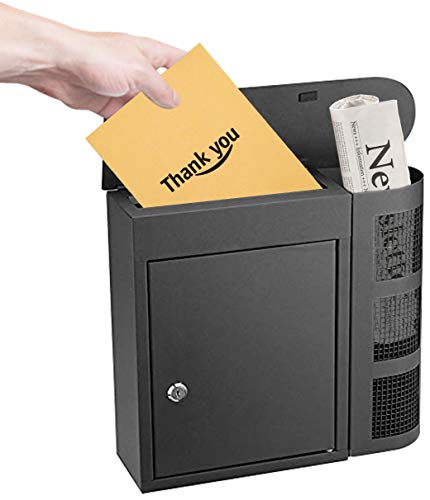 PEELCO NP01 Black Metal Mailbox with Lock - Newspaper Delivery Holder - Rust