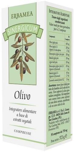 OLIVO SINERGICUM 50 compresse con Biancospino, Betulla, Aglio, Pressione alta, Ipertensione, Colesterolo, Circolazione