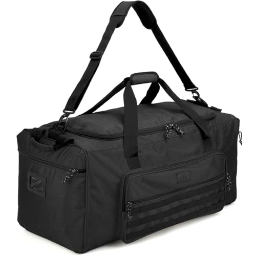 125L Extra Large Gym Duffle Bag for Men Women with Shoes Compartment Heavy Duty Tactical Sports Duffel Bag Big Football Baseball Basketball Soccer Hockey Team Equipment Bag, Black