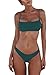 Produktbild Summer Mae Damen Sexy Bikini Set Bustier Zweiteile Push-Up Bademode,Dunkel Grün,L (EU 38-40)