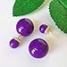 Navachi 18k Gold Plated Double Sided Purple Faux Pearl Beads Womens Fashion Elegant Candy Crystal Stud Az2783e Earrings