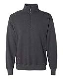 Hanes Men's Nano Quarter Zip Fleece Jacket, Vintage Black, Medium