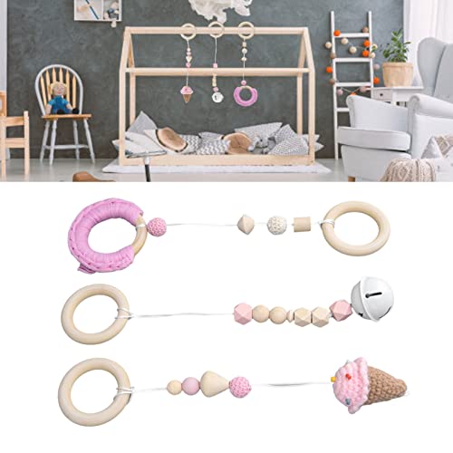 Swza conjunto de brinquedos de ginástica para bebês, 3 peças, aparência fofa, superfícies coloridas