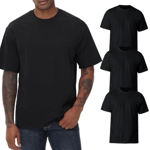 Image of KEEPSHOWING Mens Oversized Short Sleeve T-Shirts Cotton Loose Fit Tees
