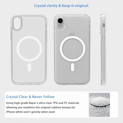 Image of Magnetic iPhone XR case,Compatible with Magsafe, Military-Grade Protection,Slim Translucent Matte Shockproof with Anti-Scratch Anti-Fingerprint Phone Cover (Transparent, iPhone XR)