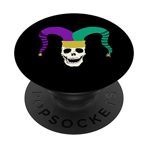 Mardi Gras Skull Jester Hat Camiseta Hombre Niños Niños Mujer PopSockets PopGrip Intercambiable