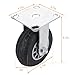 CertBuy 6 Inch Caster Wheels Set of 4, 2 Swivel and 2 Fixed Heavy Duty Casters, Rubber Casters, Solid Rubber Knobby Tread, Outdoor Caster Wheels for Outdoor Use, Workbench, Flat Carts, Dolly, Trolley