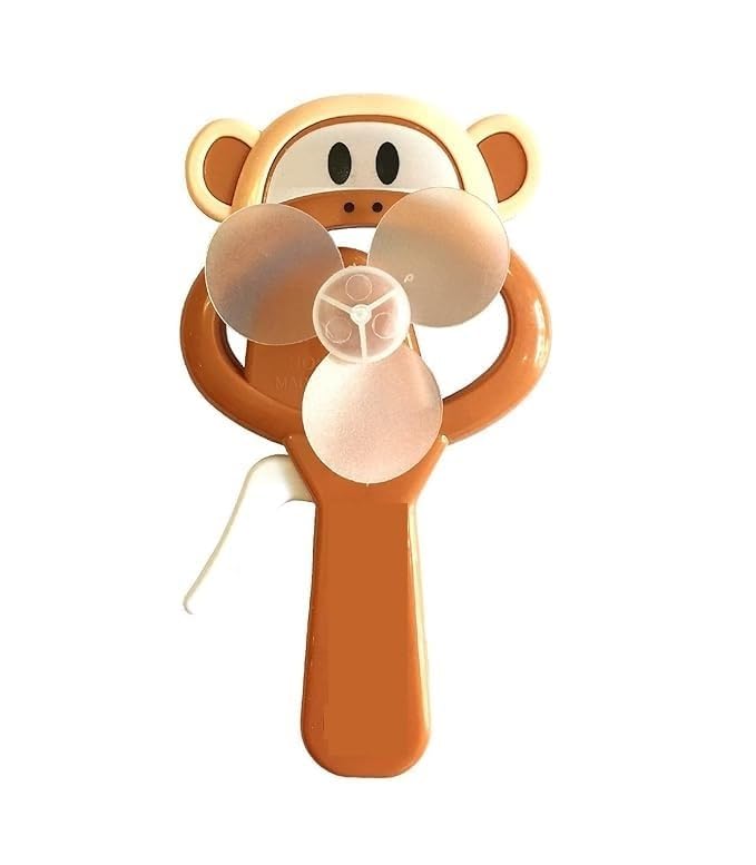 Kids Monkey Hand Press Pocket Fan, Summer Toy - Pack of 2