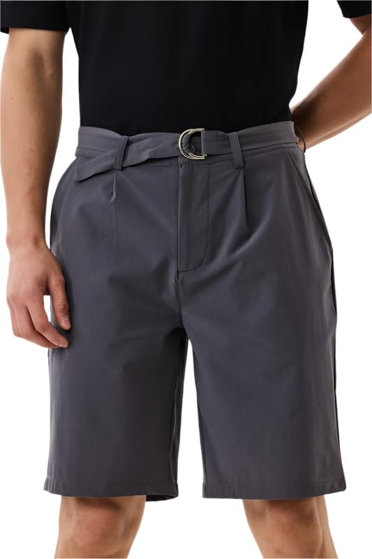 Image of SNITCH Men Casual Shorts | Regular Fit Mid Rise Solid Design | Lightweight 100% Nylon with Smooth Texture & Utility Pockets for Summer & Casual Wear