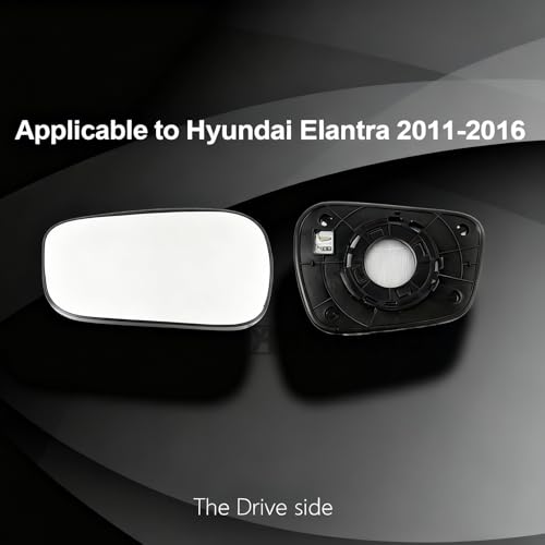 Driver Side Mirror Replacement Glass for Hyundai Elantra 2011-2016,Automotive Exterior Heated Left Side View Mirror Glass for 2011 2012 2013 2014 2015 2016 Hyundai Elantra(SKOUIO 01-S) by SKOUIO - Image 2