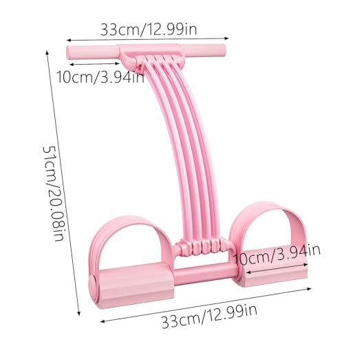 Resistance Bands with Handles, Manual Adjustable Detachable Soft Foam Thickened Latex 8-Tube Pedal Resistance Band with Handles,Natural Rubber Multifunction Tension Rope for Arm,Waist,Abdomen,Leg - image 2