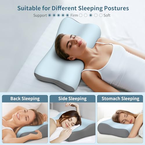 image for Polovo Cervical Neck Pillow, Contour Memory Foam Pillows for Neck Pain