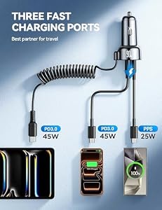 FLYLEAD 90W Car Charger USB C Fast Charge, PD45W for iPhone 18/17/16 Pro Max — photo 3 of 6