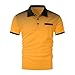 Men's Polo Shirts Short Sleeve Casual Fashion Ombre Polo Tee Shirts Muscle Fit Golf Polo Shirts with Chest Pocket Yellow