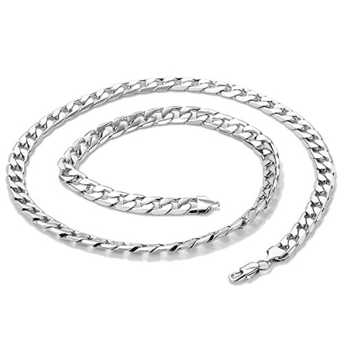 Chaîne cubaine 9mm or blanc 18K, l'accessoire idéal pour vos soirées VIP