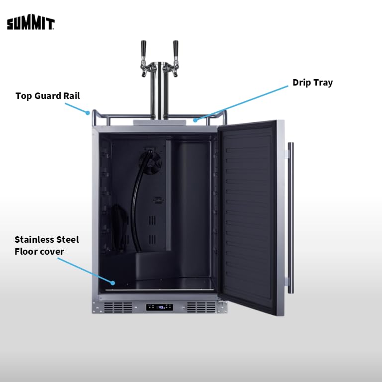 Summit 24" Outdoor Beer & Coffee Kegerator, Dual Tap, Weatherproof, Beer and Coffee Dispenser, Stainless Steel- SBC683OSTWINCFB