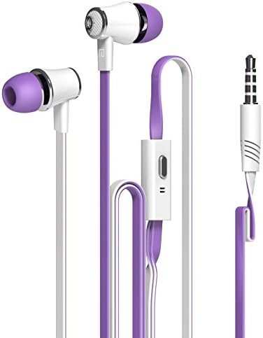 Dastone 3.5mm Noise Isolating Bass In-ear Stereo Earphones Earbuds Headset,headphones with Remote Control & Microphone for Smartphones Tablets Laptops Earphone Andriod IOS (Purple)