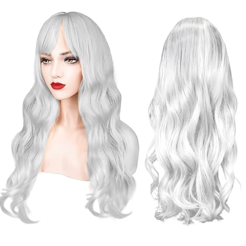 Parrucca Lunga Onda 70cm Multicolore + Cuffia - Per Cosplay, Halloween E Serate Fancy!