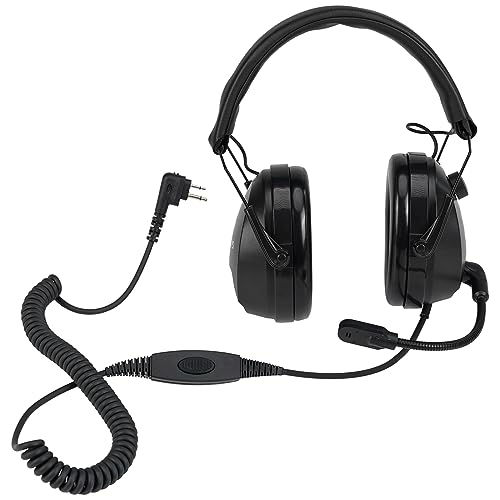Retevis EHM002 Headset with Mic Compatible with Motorola CP100d CP185 CP200 CP200d GP300 GP2000 Mag One 2 Way Radios,Noise Reduction,Volume Adjust,Walkie Talkie Headphones(1 Pack)