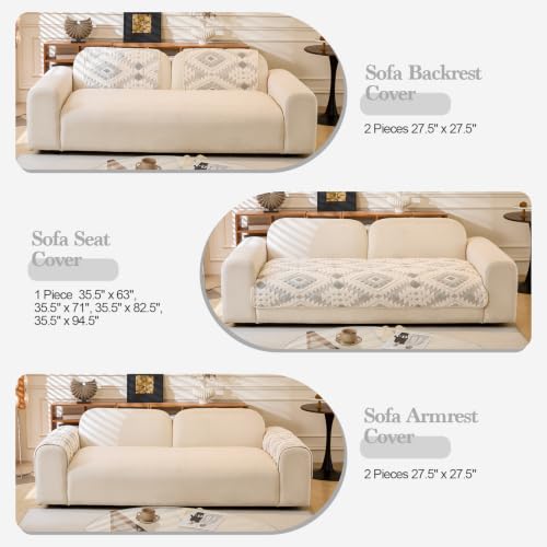 WEYOND Pet-Friendly Couch Cover, Seat Cover, 35.5" x 71", Light Grey by WEYOND - Used condition - Image 3