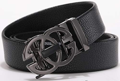 Men's Classic Fashion Automatic Buckle Design Leather Belt Business Belt2