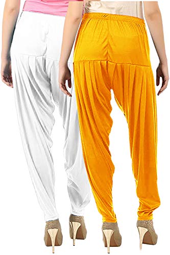 Image of Buy That Trendz Womens Patiala Pants Combo Pack of 2 Viscose Dhoti Patiyala Salwar Harem Bottoms Pants