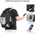 Tzowla Travel Laptop Backpack for Men Women,17.3"Computer Water Resistant Anti Theft TSA Friendly Backpacks with Lock and USB Charging Port,College Business Work Hiking Bookbag Daypack,Light Grey