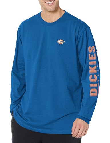 T-shirt d'utilité Dickies M LS Logo bleu ciel idéal pour le travail et les loisirs