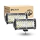 PICAA Led Arbeitsscheinwerfer 2X7 Zoll 18 CM 120W 8D Led Lichtbalken 12V 24V 6000K Led Zusatzscheinwerfer Bar Spot Flutlicht Kombination LED Arbeit Licht Bar für SUV Offroad ATV UTV Traktor 4x4 Auto