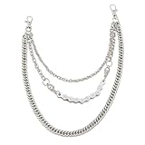 Waist Chain, Jean Chain, Punk Jean Chain for Men and Women, Silver Skull Waist Chain, Punk Accessories, Fashion Trouser Chain for Bikers and Motorcycle Riders