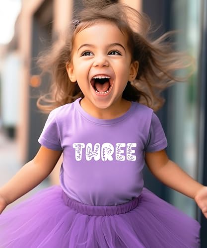 Image of Floral Numbers Ages 1-7 Birthday Girl Shirt for Baby & Toddler Youth Girls