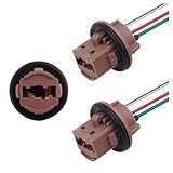 2PCS 7443/T20 Car Brake Light Socket,Insulated Car Brake Light Bulb Female Socket Wiring Harness as Retrofit/Replacement Parts,Professional Sockets Pigtail Harness for Brakes Lights