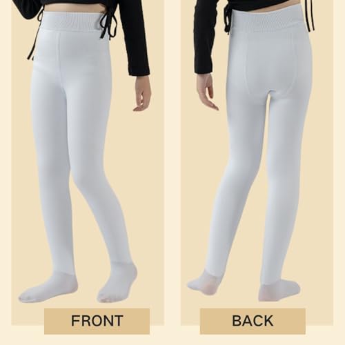 Image of Toddler Dance Tights, Warm Fleece Lined Ballet Tights for Girls, High Elasticity