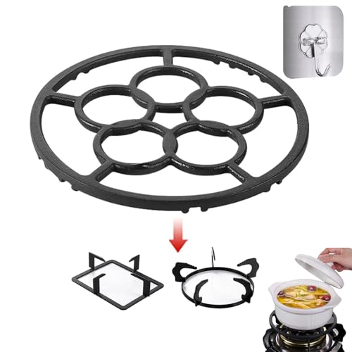 Feishiong - Cast Iron Wok Support Ring,7.17 in Cast Iron Wok Support Ring for Moka Pot,2 in 1 Gas Ring Reducer Stovetop Stand for Wok Small Saucepan Coffee Pot, Reducer Ring Holder for Gas Stove Hobs Cooker