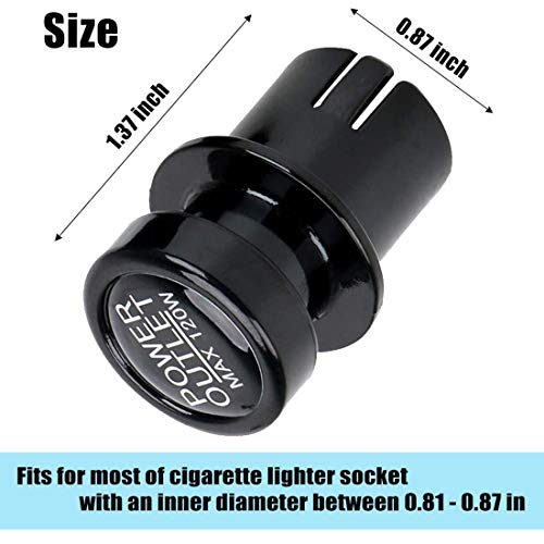 BREADEEP Cigarette Lighter Socket Cover Cap 4 Pack, Universal Waterproof Dustproof Plug for Car Power Port Outlet - Prevent Kids from Electric Shock