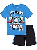 Thomas & Friends Tank Engine Toddler Boys Mesh Athletic T-Shirt Shorts Set Blue 4T
