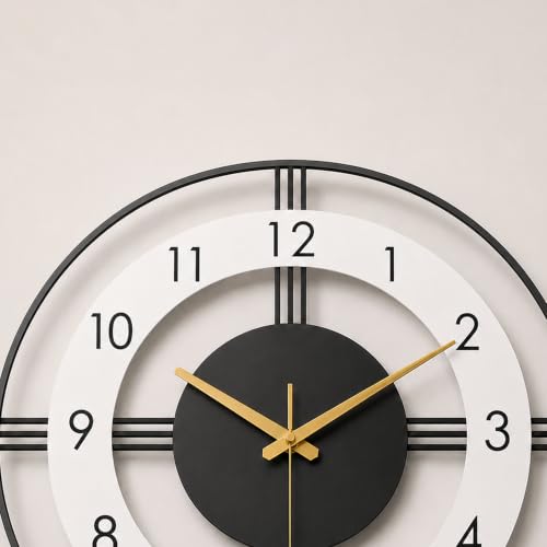 Auromin Designer Silent Wall Clock 40cm Metal - Image 5